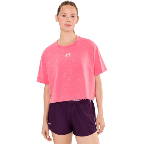 Womens Under Armour Rival Boxy Tee Wash