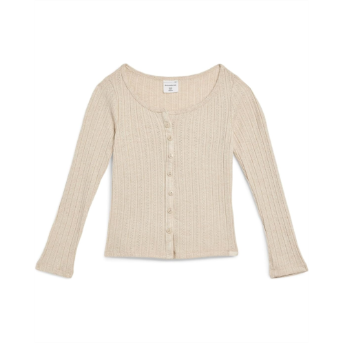 Girls abercrombie kids Long Sleeve Button Front Tee (Little Kid/Big Kid)