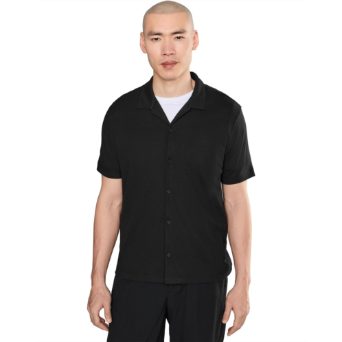 Mens Vince Mesh Knit Short Sleeve Cabana Shirt