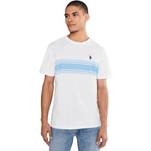 U.S. POLO ASSN. Short Sleeve Chest Print Stripe Jersey Tee Shirt