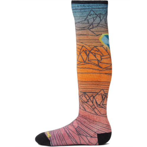 Smartwool Kids Junior Ski Zero Cushion Geo Peaks Print Over The Calf Socks (Little Kid/Big Kid)