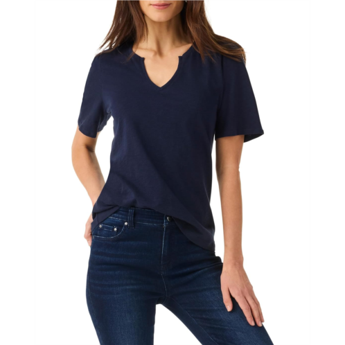 NICZOE Short Sleeve Split Neck Tee