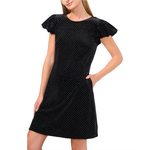 CeCe Velvet Bubble Sleeve Dress
