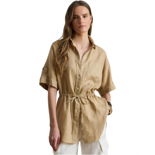 POLO Ralph Lauren Womens Lauren Ralph Lauren Linen Roll-Tab Sleeve Tunic