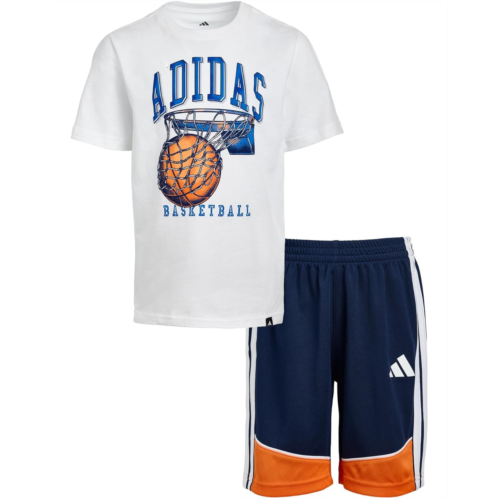 adidas Kids Colorblock Shorts Set (Toddler/Little Kid)