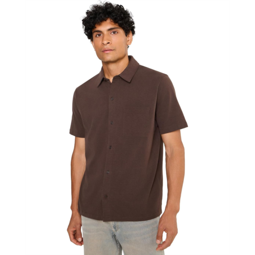 Vince Sueded Jersey Short Sleeve Button-Down