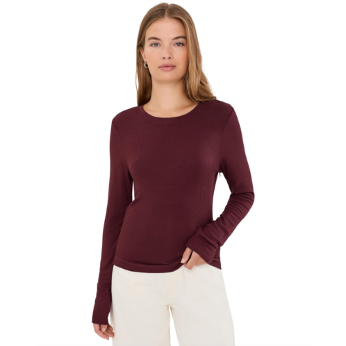 Womens Michael Stars Finn Cropped Crew Neck
