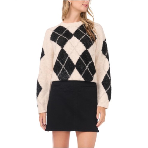 Womens Vince Camuto Argyle Crew Neck