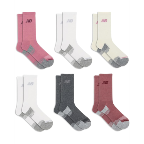 Unisex New Balance Performance Cushioned 6-Pack Crew Socks