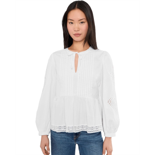 Womens Vineyard Vines Nora Pintuck Eyelet Top