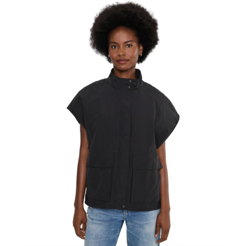Womens Eileen Fisher Light Cotton Nylon High Collar Vest