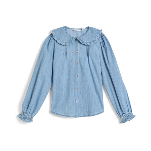 Girls Janie and Jack Chambray Collar Top (Toddler/Little Kid/Big Kid)