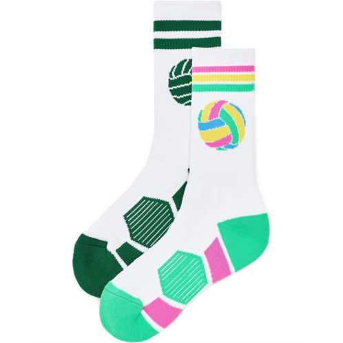 Kids ChalkTalk SPORTS Volleyball Woven Mid-Calf Sock Set - Jump Serve (Little Kid/Big Kid/Adult)