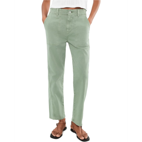 AG Jeans Analeigh Mid-Rise Utility Pants in Sulfur Faded Moss