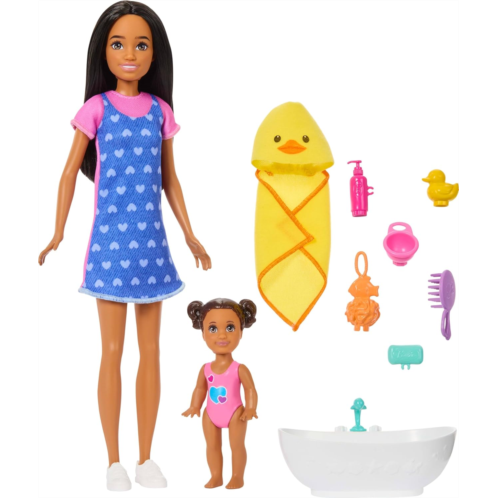 Barbie Skipper Babysitters Inc. Bath Time Playset Skipper doll toddler doll bathtub 8 accessories incl. rubber duck 10 pieces total no batteries needed Ages 3