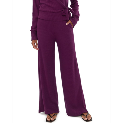 Womens Beyond Yoga Rest Day Waffle Wide Leg Pants