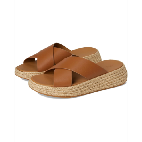 FitFlop F-Mode Espadrille Leather Flatform Cross Slides