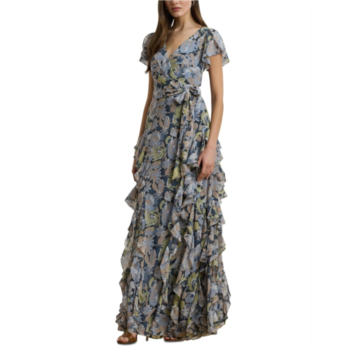 POLO RALPH LAUREN Womens Lauren Ralph Lauren Kimbinell-Short Sleeve-Gown