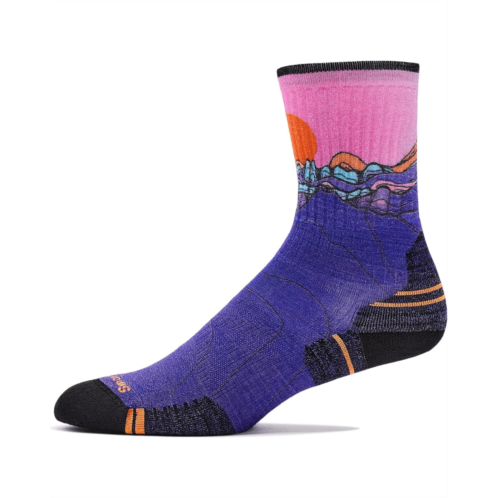 Womens Smartwool Hike Targeted Cushion Mountain Sunrise Print Crew Socks
