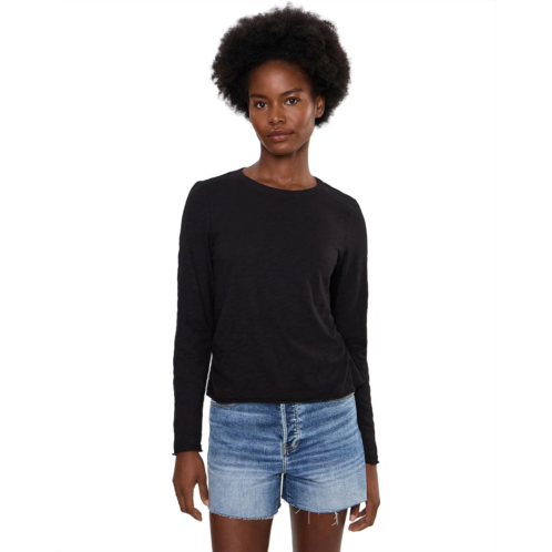 Womens Mod-o-doc Long Sleeve Side Gather Crew Neck Slim Tee