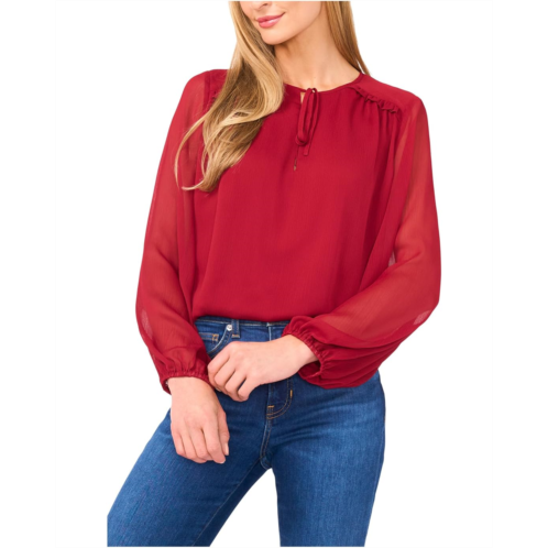 CeCe Long Sleeve Tie Neck Top