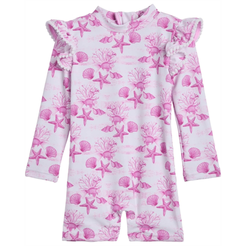 Girls Snapper Rock Kids Lagoon Long Sleeve Sunsuit (Infant)