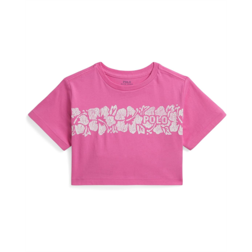 Girls Polo Ralph Lauren Kids Floral-Print Logo Cotton Boxy Tee (Toddler/Little Kid)