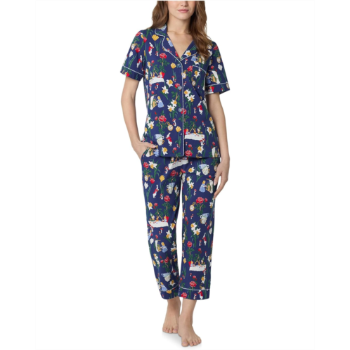 Womens Bedhead PJs Short Sleeve Cropped Cotton Knit Pajama Set