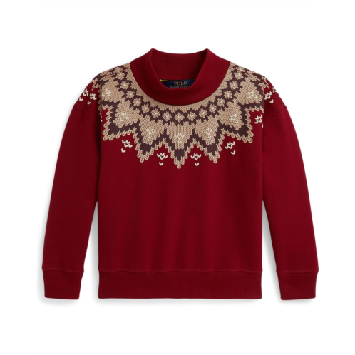 Girls Polo Ralph Lauren Kids Fair Isle Fleece Boxy Sweatshirt (Toddler/Little Kid)