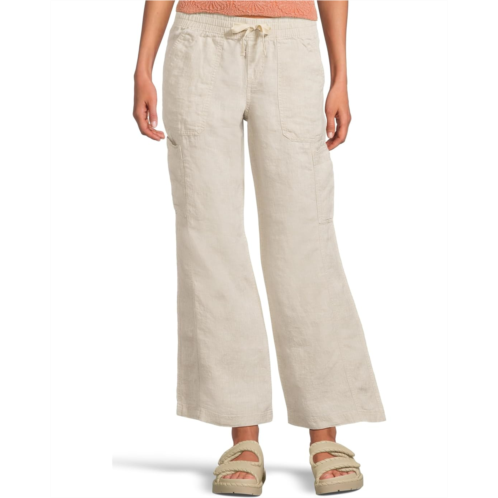 L.L.Bean Womens LLBean Premium Linen Breezy Mid-Rise Wide Leg Utility Pull-On Pants