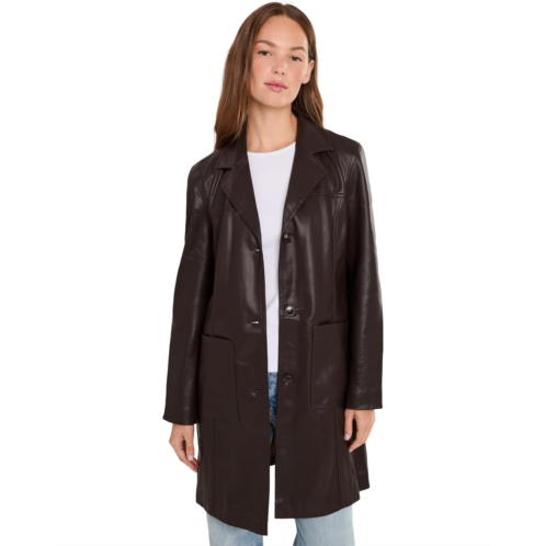 Womens Blank NYC Morning Grind Leather Trench Coat
