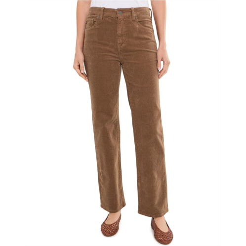 Womens AG Jeans Brinley Mid-Rise Straight Corduroy Pants