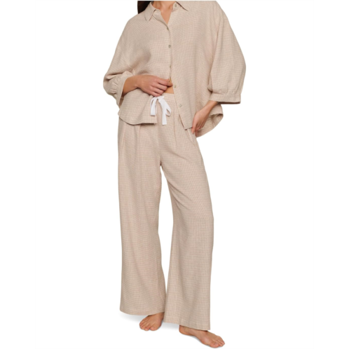 Womens Eberjey Linen Blend Relaxed Pants