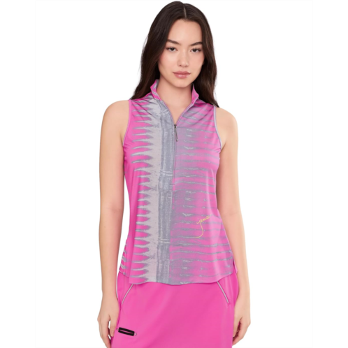 Womens Jamie Sadock Sleeveless Zip Front Mandarin Collar