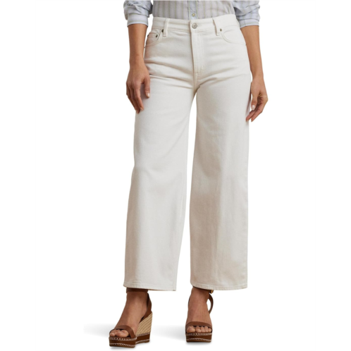 POLO RALPH LAUREN Womens Lauren Ralph Lauren High-rise Wide-leg Cropped Jeans