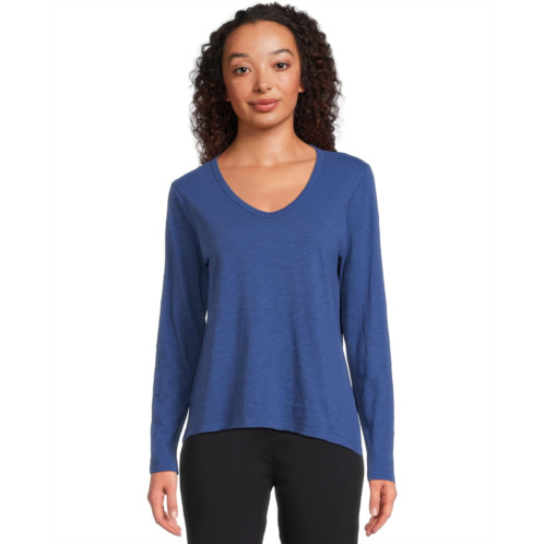 Elliott Lauren Garment Dye Tees - Long Sleeve V-Neck Knit Top