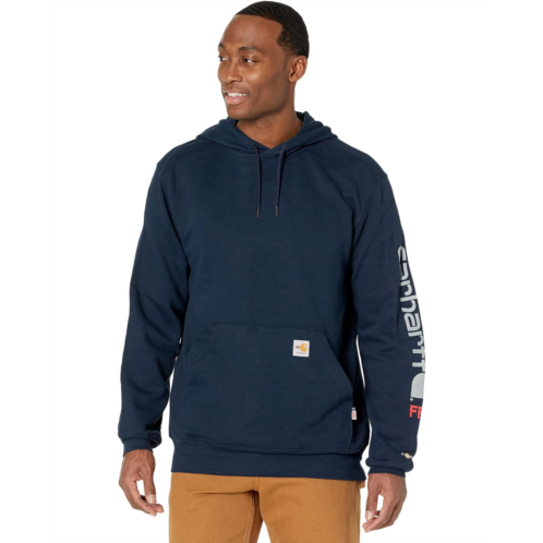 Mens Carhartt Flame Resistant Force Original Fit Midweight Hooded Signature Sleeve Logo Graphic Sweatshirt