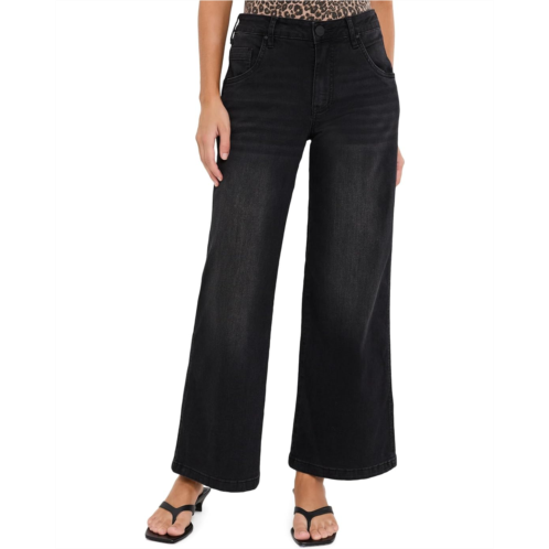 Womens KUT from the Kloth Petite Jodi High-Rise Fab AB Straight Leg Dip Coop Pockets in Luscious