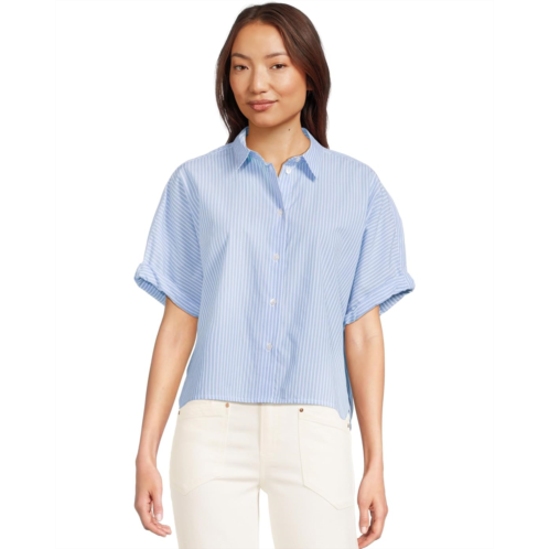 Womens Lilla P Striped Boxy Button Down