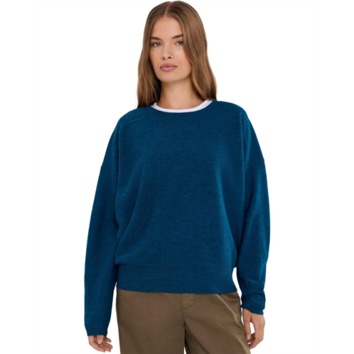 Womens Eileen Fisher Fine Felted Wool Crew Neck Sweater
