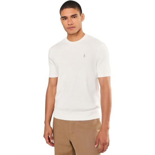 Mens Polo Ralph Lauren Rib Knit Cotton Short Sleeve Sweater