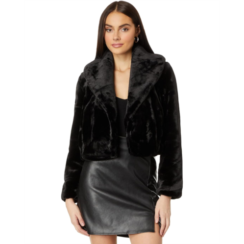 Womens Blank NYC Faux Fur Cropped Jacket