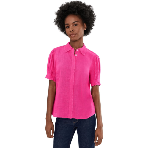 Womens CeCe Short Sleeve Scallop Trim Top