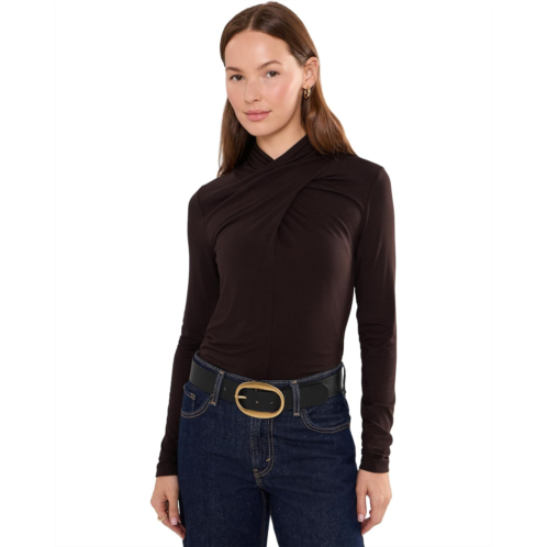 Womens Liverpool Los Angeles Long Sleeve Wrap Neck Knit Top