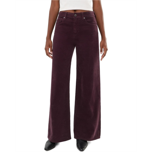 Womens AG Jeans Saige Wide Leg Mid-Rise Fit Corduroy Pants