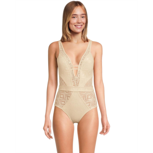 BECCA Polished Crochet Plunge One Piece
