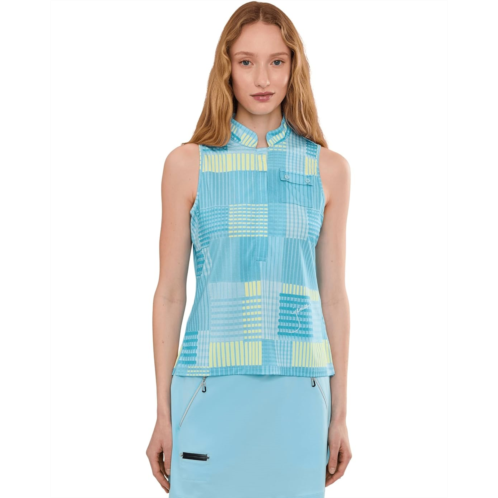 Jamie Sadock Mad Plaid Sleeveless Print Top