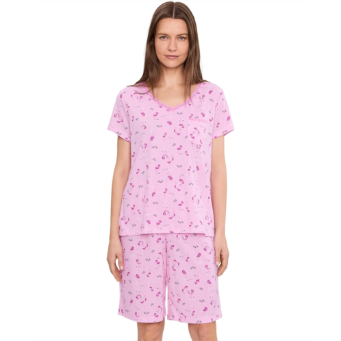 Karen Neuburger V-Neck Tee & Bermuda Shorts Pajama Set