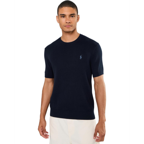 Mens Polo Ralph Lauren Rib Knit Cotton Short Sleeve Sweater