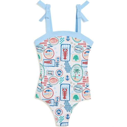 Girls Janie and Jack Ocean Bow One-Piece Swim (Toddler/Little Kid/Big Kid)